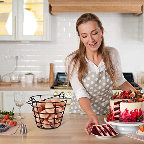 Zubebe 2 Pcs Egg Basket Spiral Holder for Fresh Eggs, 9.4'', Handle