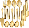 11PCS Stainless Steel Gold Serving Utensils, 8.7''Serving