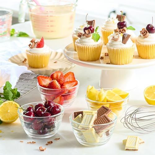 Le’raze 16pc Set of Small Glass Prep Bowls with Airtight Lids, Custard