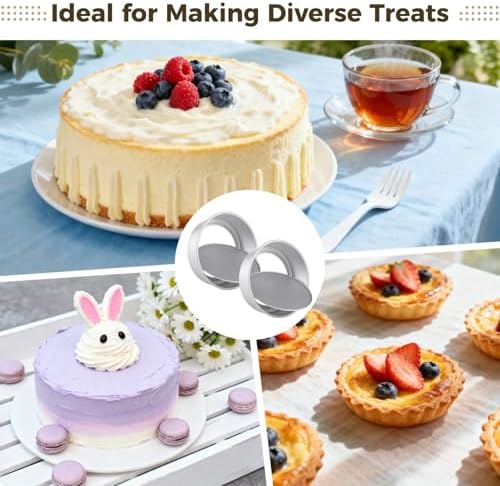 2 Pcs 9.5" Round Cake Pans, Anodized Aluminum Alloy Cake Molds with