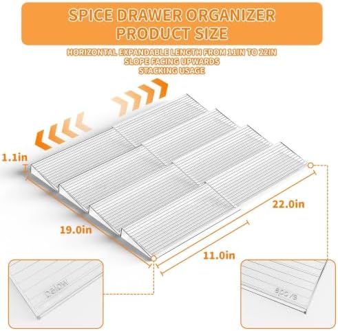 Acrylic Spice Drawer Organizer, 8 Pack Seasoning Organizer Rack