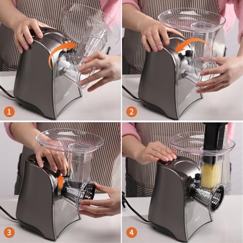 Electric Cheese Grater with 6 Attachments