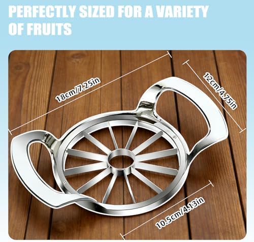 Apple Slicer,12 Blade Extra Large Apple Corer, Heavy Duty Stainless