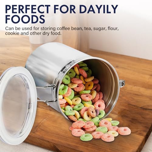 ENLOY 165oz Stainless Steel Airtight Canister for Kitchen with Clear