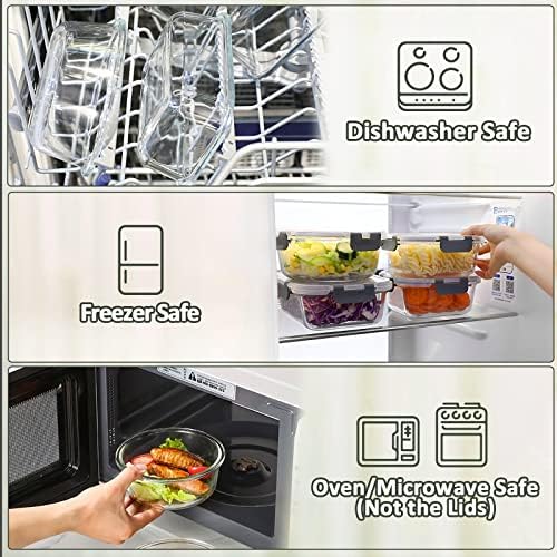 M MCIRCO 30 Piece Glass Food Storage Containers with Lids