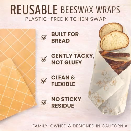 Nectar & Nest Beeswax Wraps, XL Bread Wrap