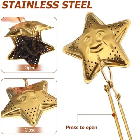 Moon Stars Loose Leaf Tea Infuser Stainless Steel Snap Ball 4 Pack