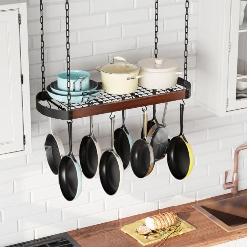 CHOEZON 32'' Hanging Pot Rack, Ceiling Pan Hanger, Pot Holder for Kitchen