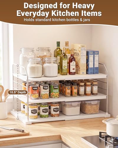 EVERIE Extendable 3-Tier Kitchen Cabinet Organizer, 11–16.7 in Wide