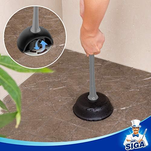 MR.SIGA Toilet Plunger and Bowl Brush Combo, Gray
