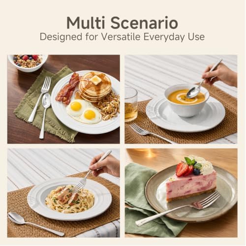 KINGSTONE 4 Piece Teaspoons Set, 18/10 Stainless Steel Spoons