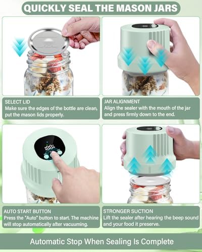 Mason Jar Vacuum Sealer Kit, Fully Automatic