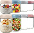 ColoVie Glass Meal Prep Jar Set, 8 Pack Overnight Oats Containers