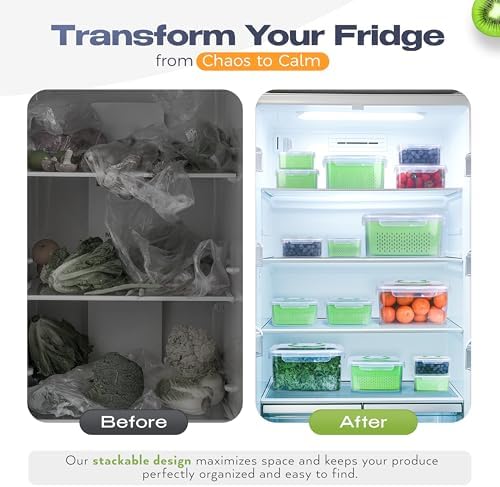 Fruit Storage Containers for Fridge, Set of 4