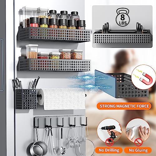 Magnetic Spice Rack for Refrigerator, Set of 5