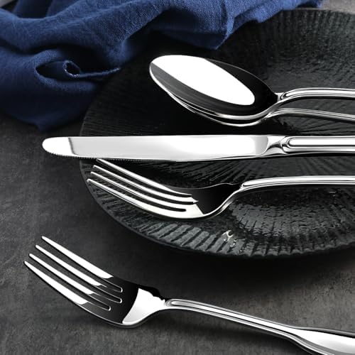 Silverware Set for 8, 40 Piece Utensils Stainless Steel Flatware Set