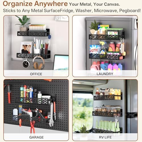DTUQYX 4 Pack Magnetic Spice Rack for Refrigerator
