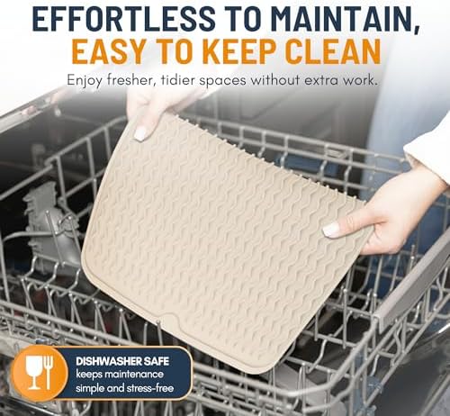 Silicone Dish Drying Mat for Kitchen Counter - Multi-Use 16 x 12 Inch