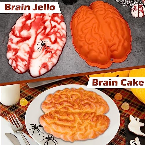 Webake Brain Jello Mold Silicone Brain Gelatin Cake Molds 9 Inch