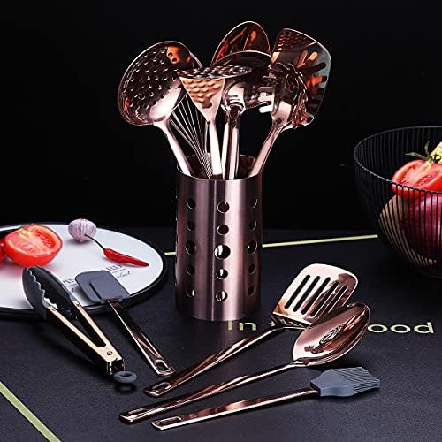 Copper 13-Piece Stainless Steel Kitchen Utensil Set