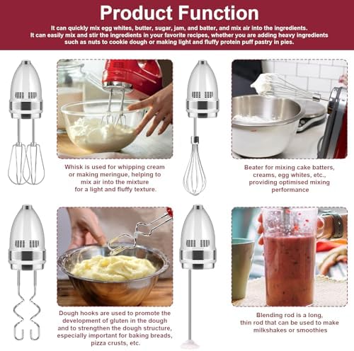 Hand Mixer Accessories and Attachments Beater, Whisk for Kitchenaid