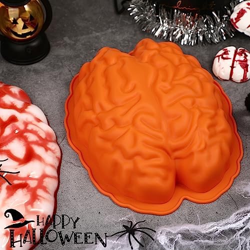 Webake Brain Jello Mold Silicone Brain Gelatin Cake Molds 9 Inch
