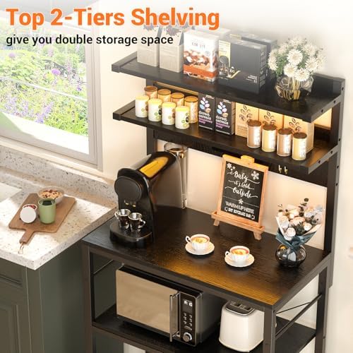 Aheaplus 5-Tier Bakers Rack with Power Outlet