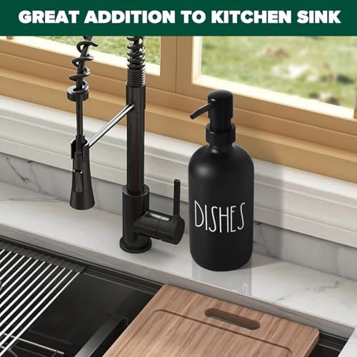 VIMERPA Dish Soap Dispenser, Matte Black, 17 Fl Oz