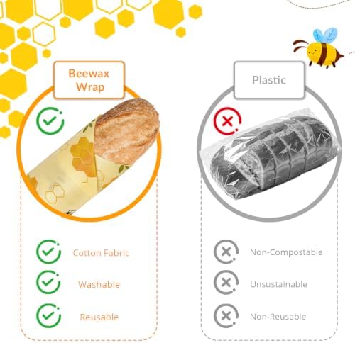 Reusable Beeswax Food Wrap Roll, 13x39 Inches