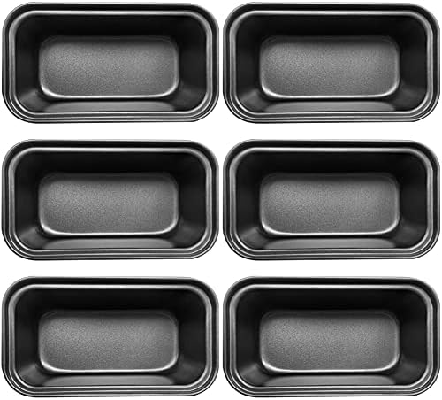 Zddaoole 6 PCS Mini Nonstick Carbon Steel Baking Bread Pan,Mini Loaf