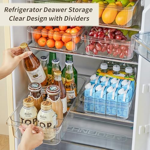Roll-Out Refrigerator Organizers and Storage, 3 Pack Drawer Fridge