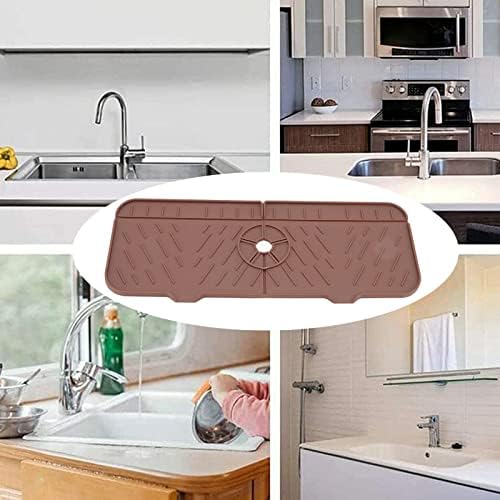 OUKENS Sponge Holder, Brown Silicone Washable Countertop Water