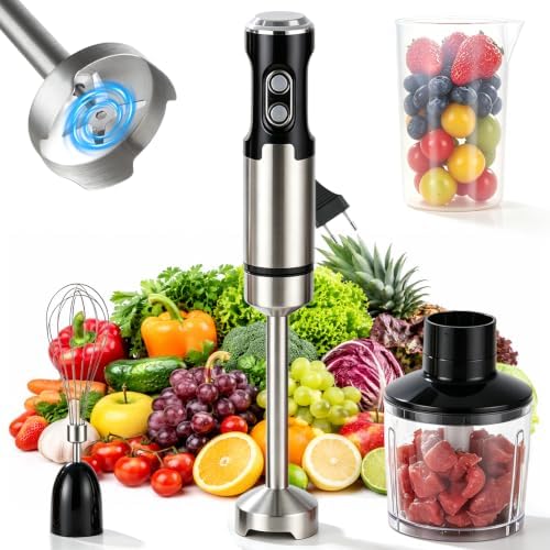 Immersion Blender Handheld, Stainless Steel Stick Blender with Food