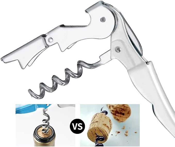 Professional Waiter Corkscrew Wine Openers Set, Heavy Duty Stainless Steel - Image 4