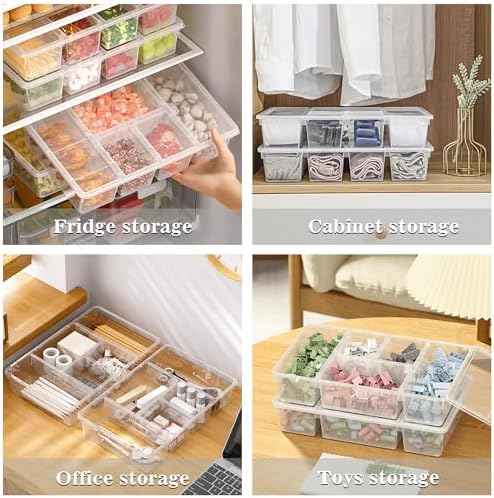 MANO Divided Veggie Tray with Lid, 2 Pack, 5 Compartments