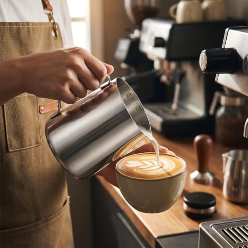 2 Pack Frothing Pitcher Set – 30oz Stainless Steel Milk Frothing