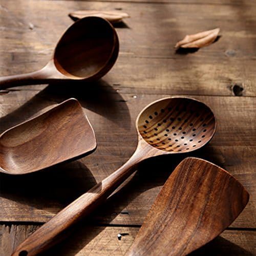 4-Piece Teak Wooden Utensil Set