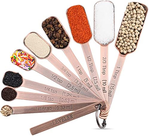 Measuring Cups and Spoons Set, Copper Measuring Cups and Spoons Set
