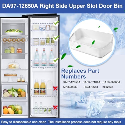 DA97-12650A Refrigerator Door Shelf Bin Basket Right Side Compatible