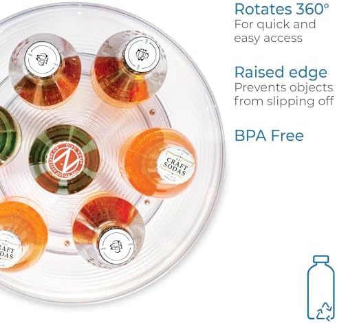 iDesign 11-Inch Round Lazy Susan Organizer, Set of 2, Clear