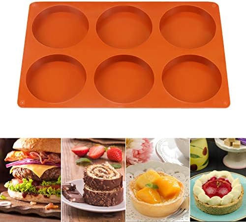 Palksky Silicone Molds for Baking (2 Pack)6-Cavity Large Round Disc