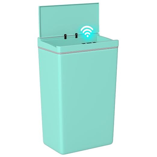 BestOffice 13 Gallon Trash Can Plastic Kitchen Trash Can Automatic Touch Free by BestOffice