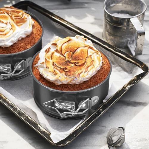 Toyvian 6-Pack Mini Springform Pans 4.72 Inch Round Cake Pans