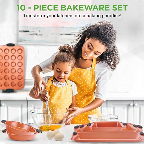 NutriChef 10-Piece Nonstick Baking Pan Set - Premium Carbon Steel