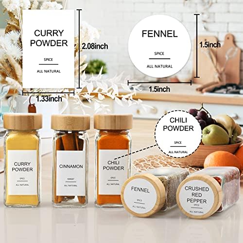 AISIPRIN 24 Piece 4oz Glass Spice Jars with Bamboo Lids