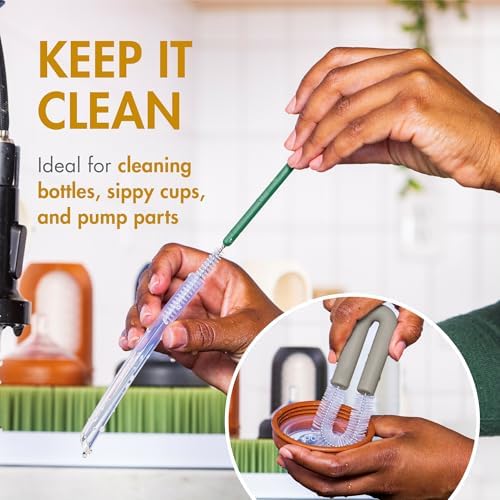 Boon Mod Baby Bottle Brushes - Includes Bottle Cleaner Brush, Straw