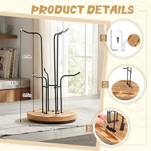 360° Rotating Coffee Mug Tree with 6 Hooks