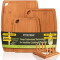 Bamboo Cutting Board Set, Wood Cutting Boards for Kitchen