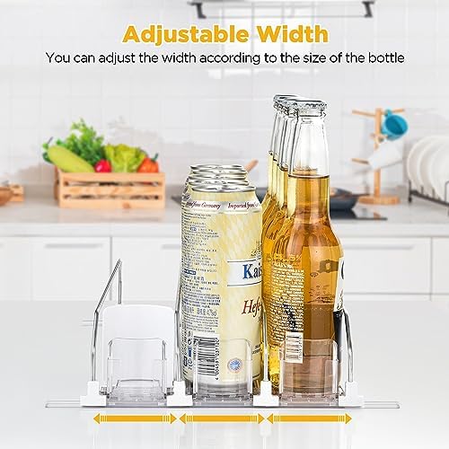 OTraki Fridge Drink Organizer, 3 Rows, Clear