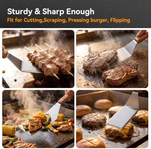 2 Pack Griddle Spatula, Metal Spatula for Cast Iron Skillet, Grill